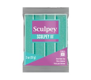 Sculpey III Oven-Bake Clay (2oz bar) - Turquoise Glitter